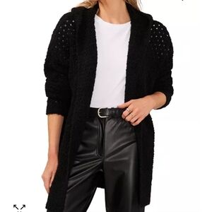 New Vince Camuto Women's Open-Front Black Hoodie Cardigan Size XL L XS Cover Up